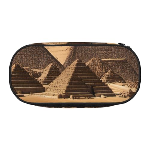 Pyramiden von Ägypten Druck mit Reißverschlussfächern, Schreibwaren, Bleistifttasche, tragbare Kosmetik-Aufbewahrungstasche von ENRPTY
