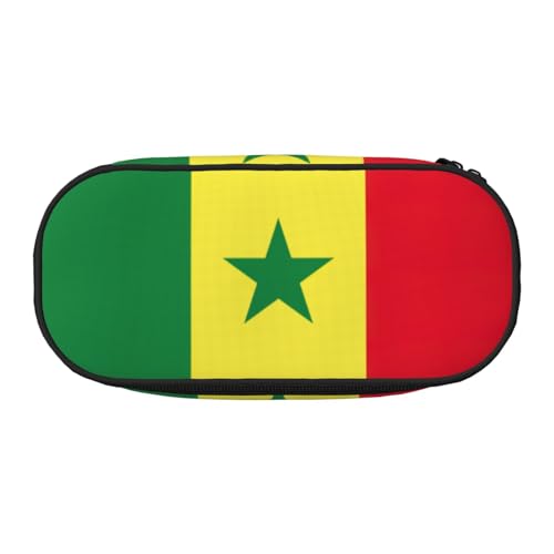 Senegal-Flagge mit Reißverschlussfächern, Schreibwaren, Bleistifttasche, tragbare Kosmetik-Aufbewahrungstasche von ENRPTY
