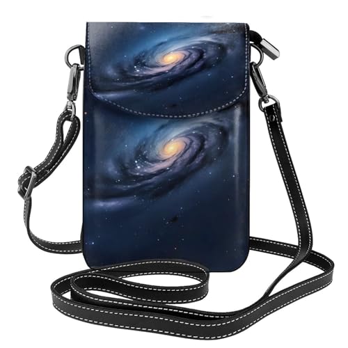 Universum Milky Way Galaxy Print Kleine Handy Leder Geldbörse Verstellbare Schulter Seil Crossbody Taschen für Damen von ENRPTY
