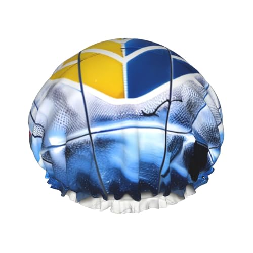 Wiederverwendbare Duschhaube mit Eishockey-Kunstdruck, für alle Haarlängen, mit elastischem Band von ENRPTY