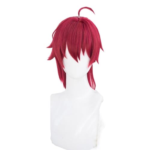 Lange lockige Clip auf Pferdeschwänze Cosplay Perü Cosplay Perücke 35cm lang rot kurz Damen Perücken hitzebeständig Perücke von ENSDIEPLS