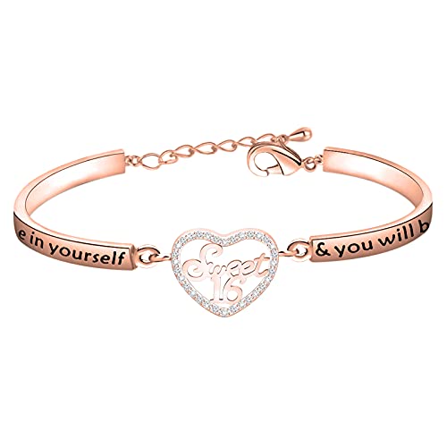 ENSIANTH Armband mit Aufschrift "Happy 16th 21st Birthday", 2.4 inches, Kupfer von ENSIANTH