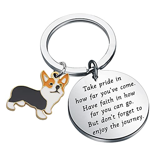 Corgi Hund Schlüsselanhänger Corgi Geschenke für Corgi-Liebhaber, Corgi-Besitzer, Geschenke Corgi-Anhänger, Take Pride in, keychain pendant 30*30mm von ENSIANTH