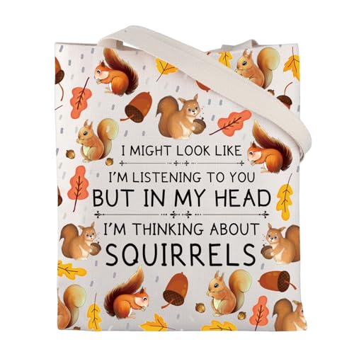 ENSIANTH Eichhörnchen-Tragetasche – niedliche Eichhörnchen-Geschenke, wiederverwendbare Einkaufs-Umhängetasche, Eichhörnchen-Tragetasche, large von ENSIANTH