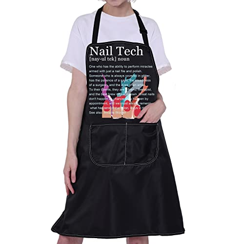 ENSIANTH Nail Tech Schürze mit Taschen Nageltechniker Geschenk Nagelkünstler Geschenk Maniküre Schürze Nagelstudios Schürze für Frauen, Nail Tech Schürze, 38 von ENSIANTH