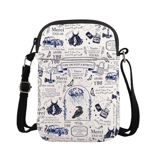 ENSIANTH Gedicht-inspirierte Kuriertasche "We Love Rainy Day", Umhängetasche, Moralisch Grau, Buchclub, Geschenk, dunkle Romantik von ENSIANTH