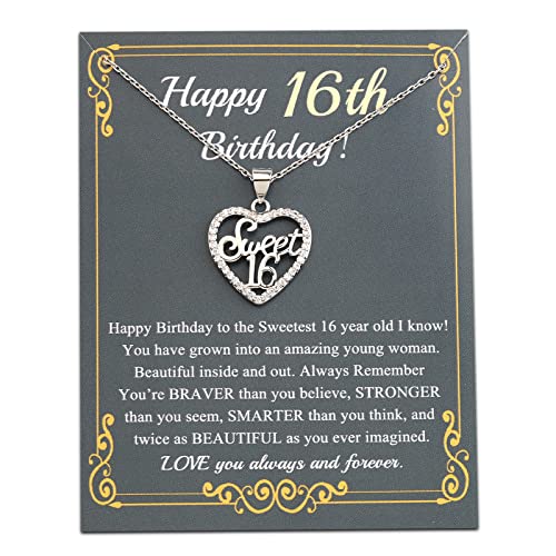 ENSIANTH Sweet 16 Gifts Halskette, 16 Geburtstagsgeschenke für Mädchen, Sweet 16 Schmuck, 16 Jahre, Geburtstagsgeschenke für Mädchen, groß, Edelstahl, Kupfer von ENSIANTH