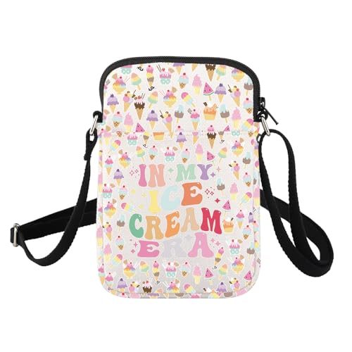 ENSIANTH Umhängetasche für Eiscreme, Geschenke für Sommer, Urlaub, Geschenke für Dessert-Liebhaber, Kuriertasche mit Riemen, 25630 Ice Cream C, medium von ENSIANTH