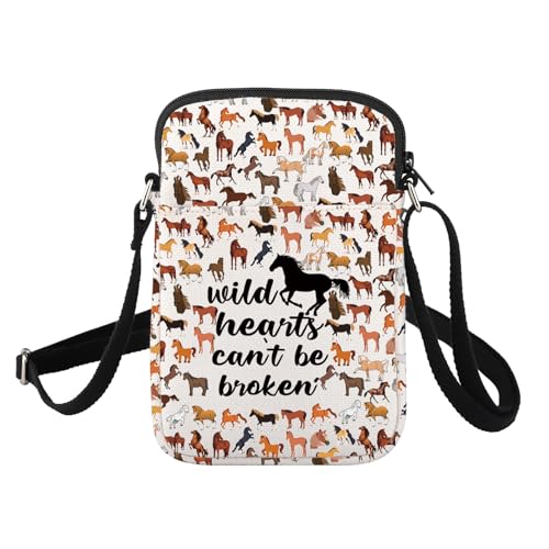 ENSIANTH Umhängetasche mit Pferdeaufdruck, Pferde-Geschenke für Pferdeliebhaber, Messenger-Tasche, Reiter-Geschenk für Reiter, Schultertasche, 25630 Horse C, medium von ENSIANTH
