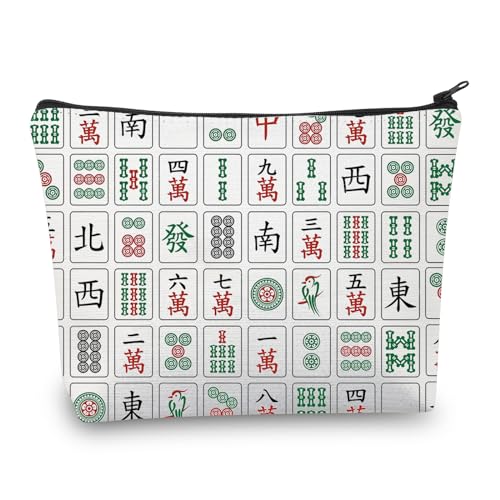 Mahjong Make-up-Tasche, Mahjong-Geschenke für Frauen, Mahjong-Liebhaber, Mahjong-Spieler, Mahjong-Kosmetiktasche, Reise-Organizer-Tasche, Mahjong-Tasche, M, Neu von ENSIANTH