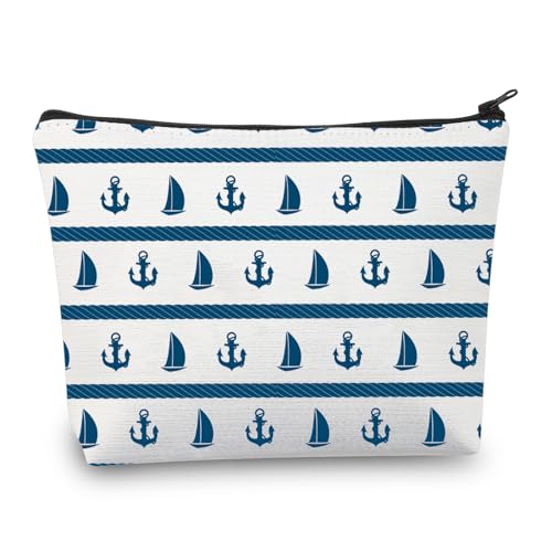 Make-up-Kosmetiktasche mit nautischem Anker, Geschenke für Damen, Segler, Geschenke für Seeliebhaber, marineblau, Make-up, Reisetasche, Nautische Ankertasche, M, Neu von ENSIANTH