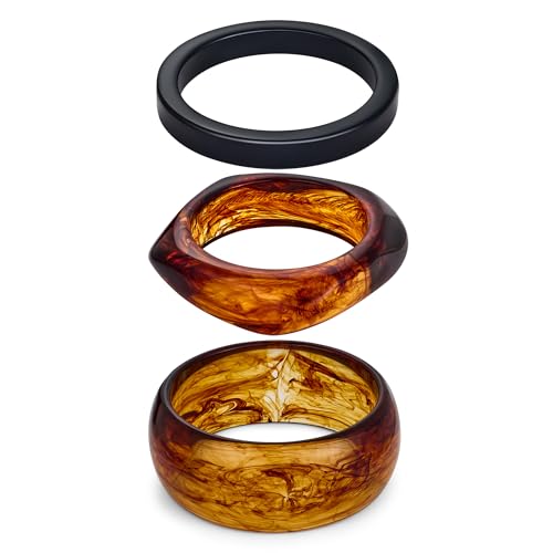 ENSKEFEN 3 Teiliges Braunem Acrylharz Armreif Set für Damen Klobige Schildpatt Harz Armbänder Stapel Trendiges Statement Acetat Acryl Armband ENSKEFEN 3 Teiliges Braunem Acrylharz Armreif Set für Damen Klobige Schildpatt Harz Armbänder Stapel Trendiges Statement Acetat Acryl Armband von ENSKEFEN