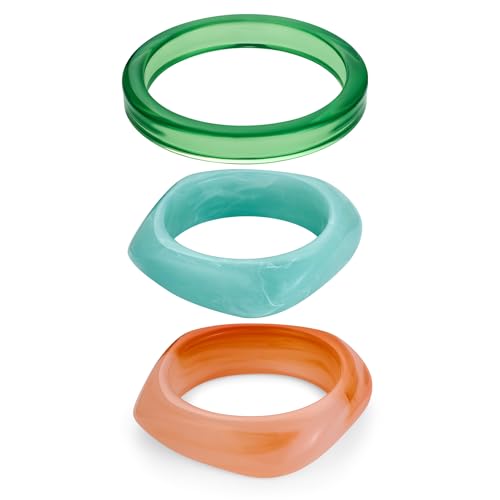 ENSKEFEN 3 Teiliges Buntes Harz Acryl Armreif für Damen Quadratisch Klobige Acryl Armbänder Auffällige Armreifen Harz Armbandschmuck ENSKEFEN 3 Teiliges Buntes Harz Acryl Armreif für Damen Quadratisch Klobige Acryl Armbänder Auffällige Armreifen Harz Armbandschmuck von ENSKEFEN