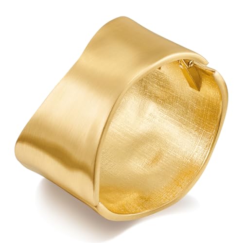 ENSKEFEN Breite Matte Goldarmreife für Damen Klobiges Antikgold Manschettenarmband Unregelmäßige Offenem Scharnier Armreifen Retro Wickelarmband Armband ENSKEFEN Breite Matte Goldarmreife für Damen Klobiges Antikgold Manschettenarmband Unregelmäßige Offenem Scharnier Armreifen Retro Wickelarmband Armband von ENSKEFEN