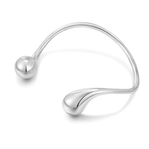 ENSKEFEN Doppelte Tropfen Silber Manschettenarmbänder für Damen Trendige dünne Offene Manschettenarmreifen Unregelmäßiges Wellendraht Minimalistische Verstellbare Armmanschettenarmbänder ENSKEFEN Doppelte Tropfen Silber Manschettenarmbänder für Damen Trendige dünne Offene Manschettenarmreifen Unregelmäßiges Wellendraht Minimalistische Verstellbare Armmanschettenarmbänder von ENSKEFEN