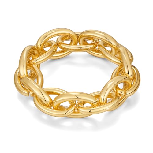 ENSKEFEN Goldarmbänder für Damen Klobige Stretch Armreifen Dicke Gliederkettenarmbänder Flexible Breite Elastische Gold Statement Armbänder ENSKEFEN Goldarmbänder für Damen Klobige Stretch Armreifen Dicke Gliederkettenarmbänder Flexible Breite Elastische Gold Statement Armbänder von ENSKEFEN