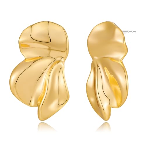 ENSKEFEN Goldene Blumenohrringe für Damen Klobige Unregelmäßige Blumen Statement Ohrringe Boho Sommer Modeschmuck ENSKEFEN Goldene Blumenohrringe für Damen Klobige Unregelmäßige Blumen Statement Ohrringe Boho Sommer Modeschmuck von ENSKEFEN