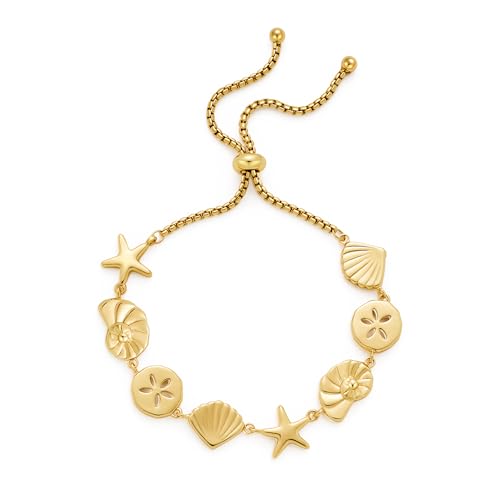 ENSKEFEN Boho Ocean Charms Armband für Frauen Trendy Verstellbar Seestern Muschel Meerjungfrau Armband Sommer Strand Stapelbare Statement Armbänder, One Size, Messing, Kein Edelstein ENSKEFEN Boho Ocean Charms Armband für Frauen Trendy Verstellbar Seestern Muschel Meerjungfrau Armband Sommer Strand Stapelbare Statement Armbänder, One Size, Messing, Kein Edelstein von ENSKEFEN