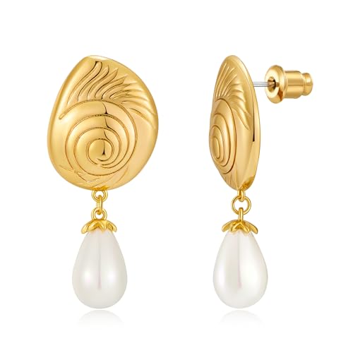 ENSKEFEN Goldfarbene Muschel Ohrringe für Damen Trendige Sommer Ozean Strand Perlen Muschel Ohrringe ENSKEFEN Goldfarbene Muschel Ohrringe für Damen Trendige Sommer Ozean Strand Perlen Muschel Ohrringe von ENSKEFEN