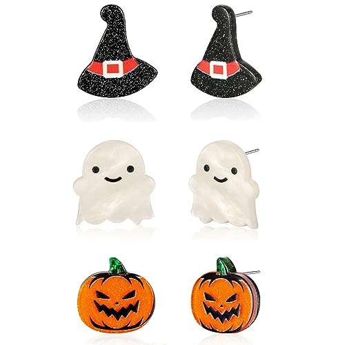 ENSKEFEN Halloween-Ohrringe für Frauen, niedliche Kürbis-Ohrringe, Süßigkeiten-Mais-Ohrringe, lustige Spinnennetz, Hexe, Katze, Ohrringe, modischer Halloween-Schmuck, Acryl, Kein Edelstein ENSKEFEN Halloween-Ohrringe für Frauen, niedliche Kürbis-Ohrringe, Süßigkeiten-Mais-Ohrringe, lustige Spinnennetz, Hexe, Katze, Ohrringe, modischer Halloween-Schmuck, Acryl, Kein Edelstein von ENSKEFEN