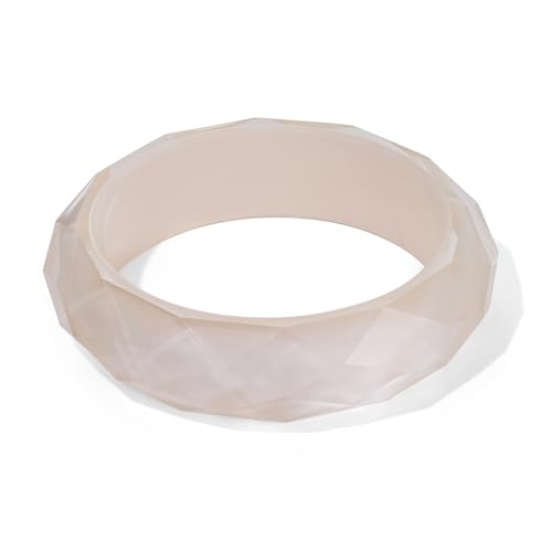 ENSKEFEN Klobige Acrylharz Armreifen für Damen Unregelmäßige Geometrische Runde Harzarmbänder Statement Mattem Transparentem Beige Armreif ENSKEFEN Klobige Acrylharz Armreifen für Damen Unregelmäßige Geometrische Runde Harzarmbänder Statement Mattem Transparentem Beige Armreif von ENSKEFEN