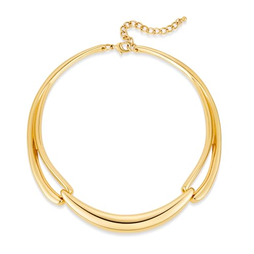 ENSKEFEN Klobige Gold Auffällige Choker Halsketten für Damen Trendige Dicke Unregelmäßige Choker Halskette Verstellbare Gold Ketten Auffälliger Modeschmuck ENSKEFEN Klobige Gold Auffällige Choker Halsketten für Damen Trendige Dicke Unregelmäßige Choker Halskette Verstellbare Gold Ketten Auffälliger Modeschmuck von ENSKEFEN