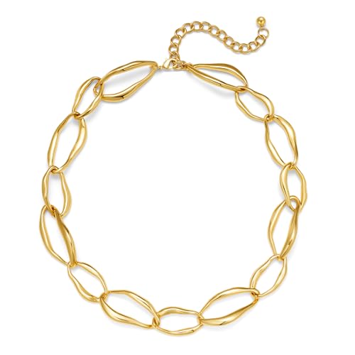 ENSKEFEN Klobige Gold Ketten für Damen Dicke Gold Gliederkette Choker Halskette verstellbare Statement Halskette Modeschmuck ENSKEFEN Klobige Gold Ketten für Damen Dicke Gold Gliederkette Choker Halskette verstellbare Statement Halskette Modeschmuck von ENSKEFEN