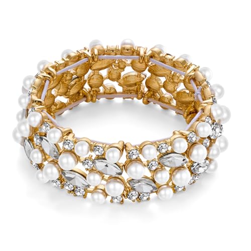 ENSKEFEN Kristallperlen Stretch Armbänder für Damen Vintage Klobiger Armreif Trendiger Stapelbarer Strass Armreif Elastischer Flexibles Breites Armband ENSKEFEN Kristallperlen Stretch Armbänder für Damen Vintage Klobiger Armreif Trendiger Stapelbarer Strass Armreif Elastischer Flexibles Breites Armband von ENSKEFEN