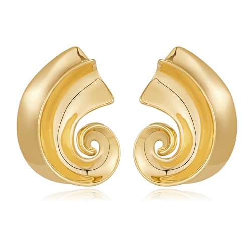 ENSKEFEN Muschel Klobige Gold Ohrringe für Damen Trendige Ozean Spiral Horn Ohrstecker Boho Gold Statement Vintage Sommer Strand Ohrringe Modeschmuck Geschenke ENSKEFEN Muschel Klobige Gold Ohrringe für Damen Trendige Ozean Spiral Horn Ohrstecker Boho Gold Statement Vintage Sommer Strand Ohrringe Modeschmuck Geschenke von ENSKEFEN