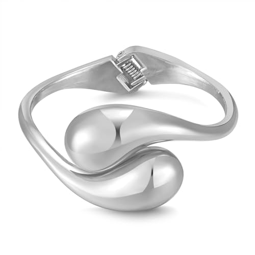 ENSKEFEN Silberne Tropfen Armbänder für Damen Klobige Scharnier Armreifen Wassertropfen Armbänder Dicke Silberne Armreifen Bypass Armband Statement Modeschmuck Geschenk Armreif ENSKEFEN Silberne Tropfen Armbänder für Damen Klobige Scharnier Armreifen Wassertropfen Armbänder Dicke Silberne Armreifen Bypass Armband Statement Modeschmuck Geschenk Armreif von ENSKEFEN