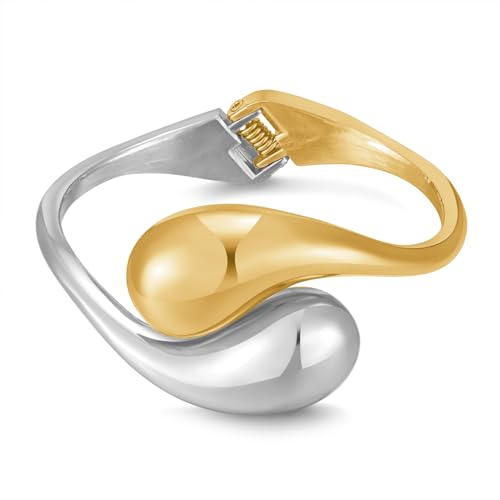 ENSKEFEN Zweifarbige Tropfen Armbänder für Damen Gold und Silber Klobige Scharnier Armreifen Wassertropfen Armbänder Dicke Armreifen Bypass Armband Gemischten Metallen Armmanschettenarmband ENSKEFEN Zweifarbige Tropfen Armbänder für Damen Gold und Silber Klobige Scharnier Armreifen Wassertropfen Armbänder Dicke Armreifen Bypass Armband Gemischten Metallen Armmanschettenarmband von ENSKEFEN