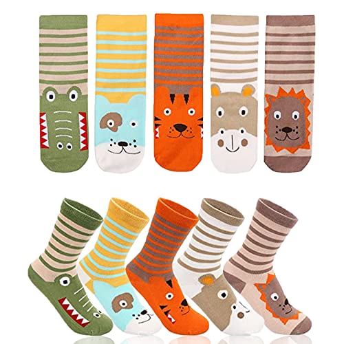 ENSTAB 5 Paar Lustige Socken Kinder Baumwolle Kindersocken Tier Socken Jungen & Mädchen von ENSTAB