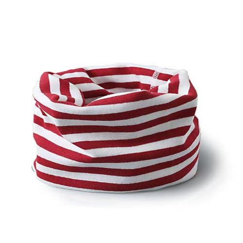 ENSTAB Baby Schal Baumwolle Loop Schal Kinder Baby Loop Hals Wärmer Schlauchschal Mädchen und Junge (A-Streifen-Rot) von ENSTAB