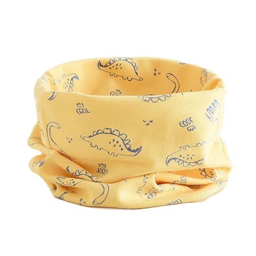 ENSTAB Baby Schal Baumwolle Loop Schal Kinder Baby Loop Hals Wärmer Schlauchschal Mädchen und Junge (B-Gelb-Dinosaurier) von ENSTAB