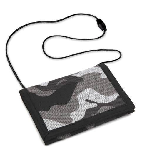 ENSTAB Geldbeutel Kinder Camo Portmonee Kinder Jungen Einschulung Junge Kindergeldbeutel Schultüte Füllung Junge und Mädchen (Camo-Grau) von ENSTAB