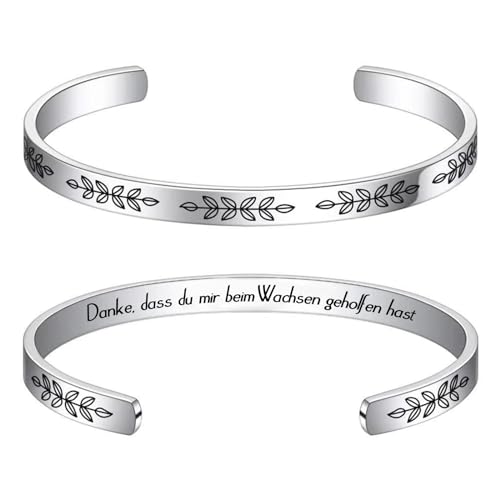 ENSTAB Geschenke Erzieherin Graviertes Armband Danke, dass du mir beim Wachsen geholfen hast!Geschenk Einstellbar Armband 1 Stück (Silber-C-Erzieherin) von ENSTAB