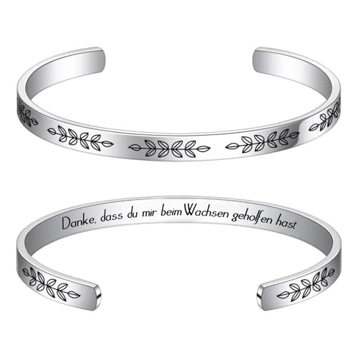 Geschenke Erzieherin Graviertes Armband Danke, dass du mir beim Wachsen geholfen hast!Geschenk Einstellbar Armband 1 Stück (Silber-C-Erzieherin) von ENSTAB