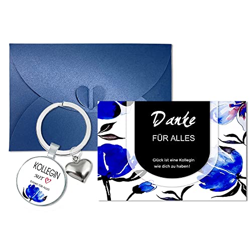 ENSTAB Glück ist eine Kollegin wie dich zu haben，Geschenkkarte 3D Schlüsselanhänger Kollegin mit Herz Abschiedsgeschenk Kollegen (Kollegin mit Herz) von ENSTAB
