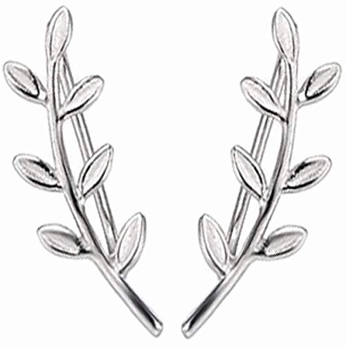 ENTREPLATA Ohrringe aus 925er Sterlingsilber für Damen, Kletterohrringe, Ear Climber, Damen, Mädchen, junge Zweige., Sterling Silber von ENTREPLATA