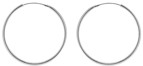 ENTREPLATA Creolen, 925er-Sterlingsilber, stilvolles Geschenk für Damen, Kreolen aus Silber, hypoallergen, hergestellt in Spanien, Paar Creolen, 30 mm von ENTREPLATA