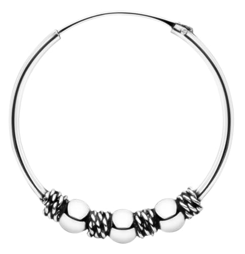 ENTREPLATA Ein Ring aus 925er Silber im Bali-Stil – Kreolenohrring, Unisex, handgefertigt, 20 mm, ethnisches Design, handgefertigt aus Sterlingsilber, Modell 6 ENTREPLATA Ein Ring aus 925er Silber im Bali-Stil – Kreolenohrring, Unisex, handgefertigt, 20 mm, ethnisches Design, handgefertigt aus Sterlingsilber, Modell 6 von ENTREPLATA