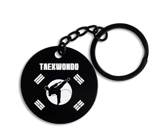 ENTROPIJA Taekwondo Korean Martial Runder Schlüsselanhänger & Schlüsselbund Pin Anhänger Schwarz Stah von ENTROPIJA