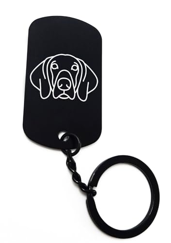 ENTROPIJA Weimaraner Schlüsselanhänger mit süßem Gesicht, lasergraviert, klassisch, schwarz, Stahlmarke, Schwarz , One size ENTROPIJA Weimaraner Schlüsselanhänger mit süßem Gesicht, lasergraviert, klassisch, schwarz, Stahlmarke, Schwarz , One size von ENTROPIJA