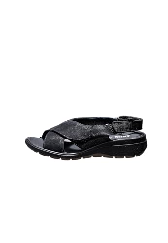 ENVAL SOFT Sandalen 5778700. Verschluss mit doppeltem Riemen. Fußbett aus Leder und Unterseite aus Gummi. Absatzhöhe 4,5 cm, Schwarz , 39 EU von ENVAL SOFT