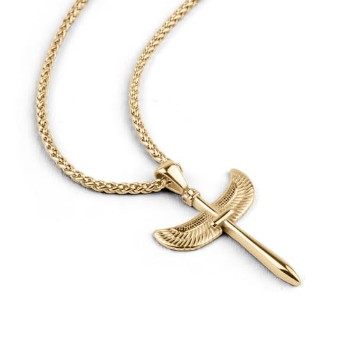 ENVOKE Premium Schmuck Anhänger Kreuz Dolch Dagger Gold - 18K Echtgold PVD beschichtet, originaler Goldton, wasserfest, kein Verfärben, langlebig, sporttauglich, pflegeleicht, alltagstauglich von ENVOKE