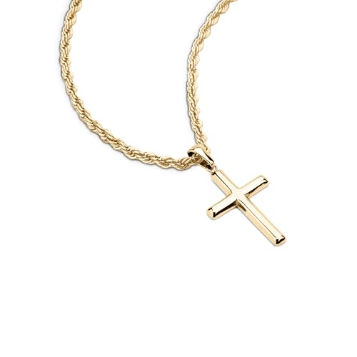 Premium Kreuz Cross Kette Chain Gold – 18K Echtgold PVD beschichtet, originaler Goldton, wasserfest, kein Verfärben, langlebig, sporttauglich, pflegeleicht, alltagstauglich von ENVOKE