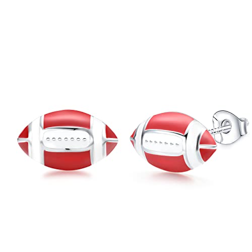 ENVYOU 925 Sterling Silber Sport Ohrringe für Fußball Basketball Volleyball Tennis Baseball Damen Herren Geschenke für Spieler Fans Sterling Silber Kein Edelstein von ENVYOU