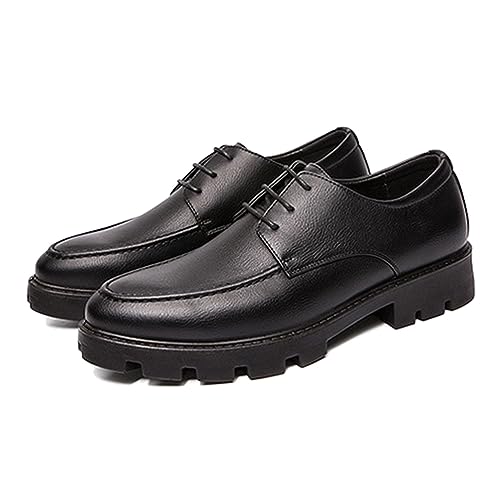 ENWIND Herren Anzugschuhe Schnürhalbschuhe Klassischer Business Derby Oxford Hochzeit Schuhe Schnürschuh Lederschuhe,Schwarz,38 EU von ENWIND