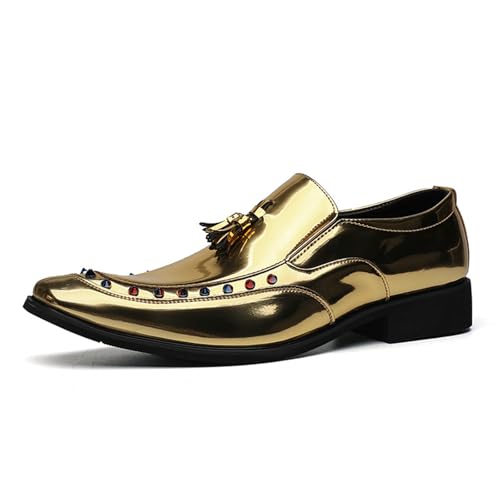 ENWIND Herren Loafer Lackleder Gold Quaste & Cap Toe Penny Party Hochzeit Ballschuhe,Gold,39 EU ENWIND Herren Loafer Lackleder Gold Quaste & Cap Toe Penny Party Hochzeit Ballschuhe,Gold,39 EU von ENWIND