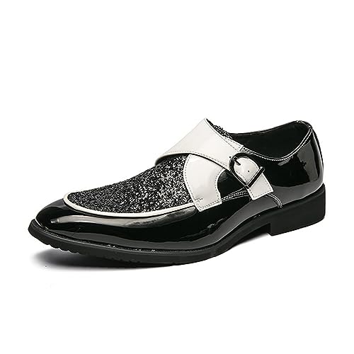 ENWIND Männer Gold Funkelnde Pailletten Schuhe, Lackleder Mönch Schuhe für Party, Prom, Hochzeit,Schwarz,48 EU ENWIND Männer Gold Funkelnde Pailletten Schuhe, Lackleder Mönch Schuhe für Party, Prom, Hochzeit,Schwarz,48 EU von ENWIND